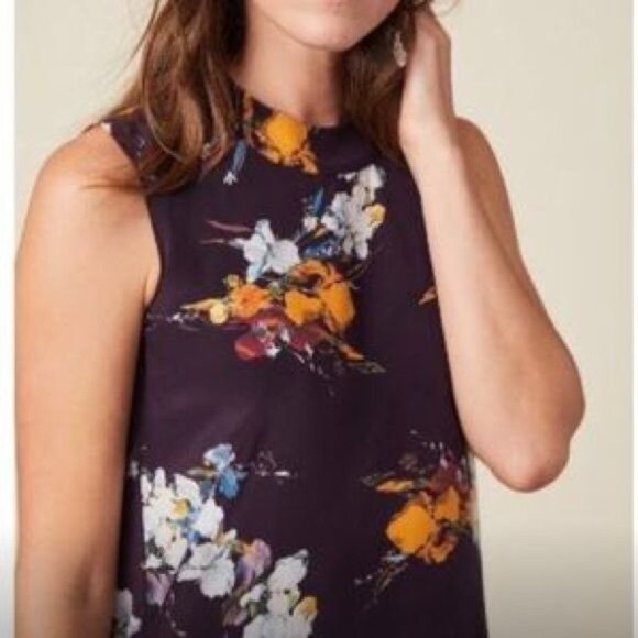 Amour Vert Tasmin 100% Silk Dress in burgundy Soirée floral size XSmall NEW - Picture 8 of 10